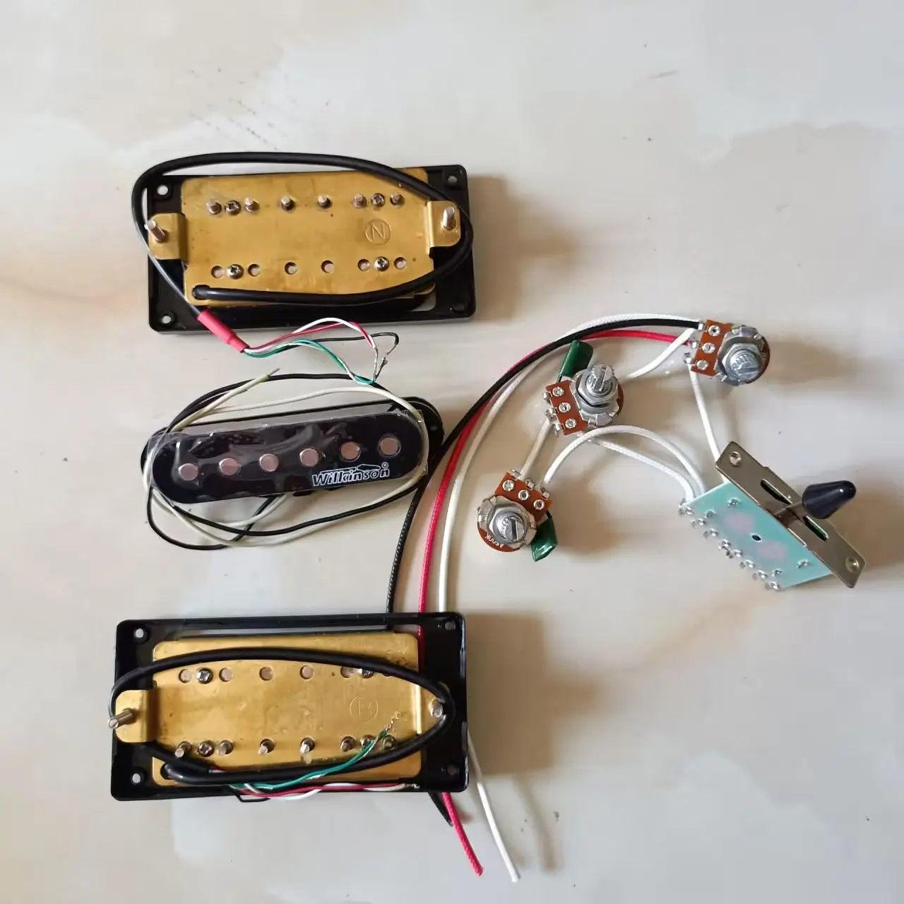 Wilkinson HSH Electric Guitar Pickups With 500K Copper Shaft 5 Way Switch Wiring Kit 1 Set Guitar Accessories