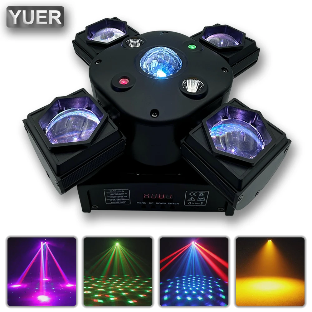 yuer rgbw lampada laser com cabeca movel feixe estroboscopio bola magica projetor 14 21dmx 4in 4in dj bar festa novo 01