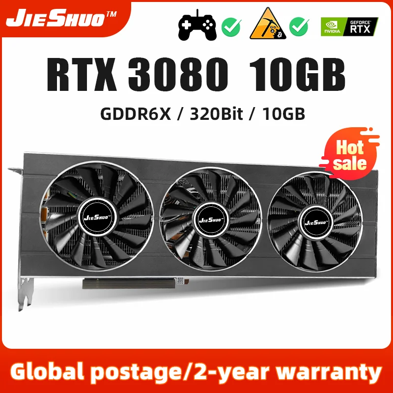 

JIESHUO RTX 3080 10 Гб GDDR6X бит компьютерная игровая видеокарта RTX3080 10G может играть в игры и работать