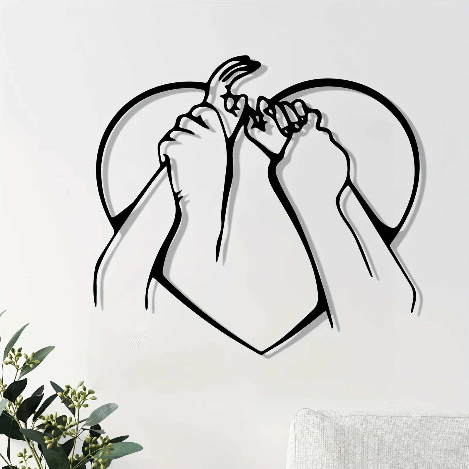 1pc Couple Holding Hands Metal Wall Art Romantic Wall Decor