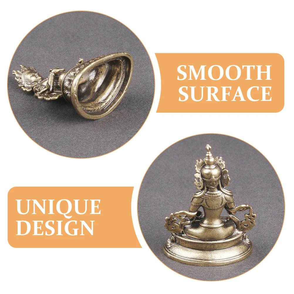 

Brass Buddha Sculpture Vintage Craft Home Supplies Smooth Surface Comfortable Touch Flat Bottom Space Saving Desk Adorn
