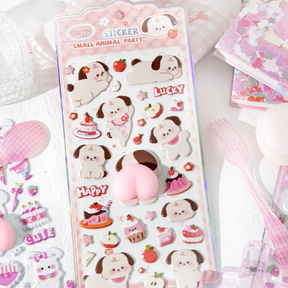 Cute Soft 3D Animal Stickers Stress Relief 3D Decompression Stickers Happy Buttocks Monkey Pinchable Decals Gift Idea