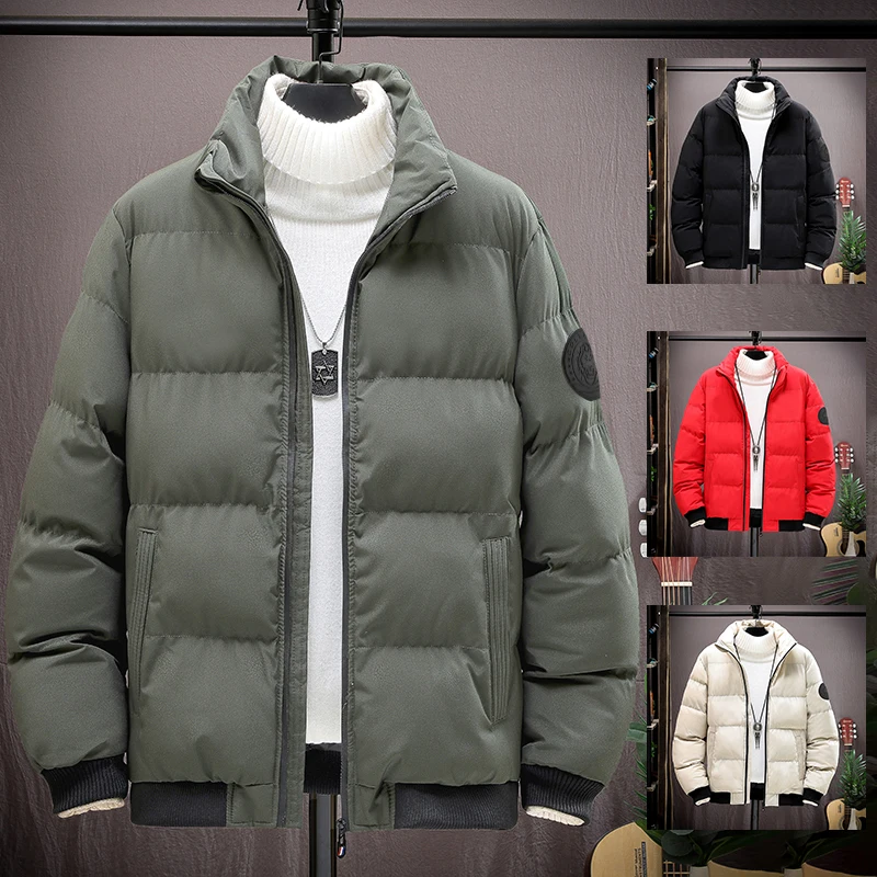 

2025 Winter New Men's High Quality Cotton Jacket Fashion Casual Stand Collar Zipper Cotton Jacket