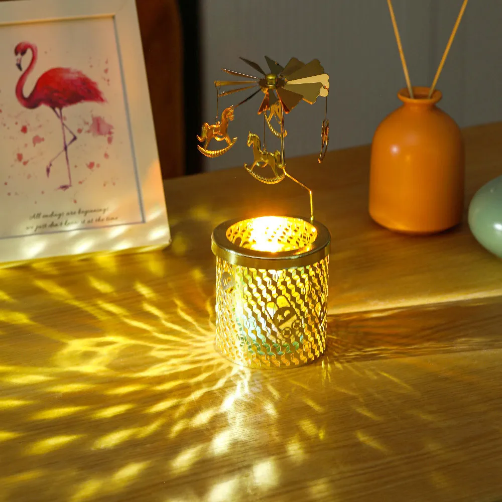 

Factory Creative Scented Candle Projection Cup Cover 8.4 Smart Cover Marquee Rotating Candlestick