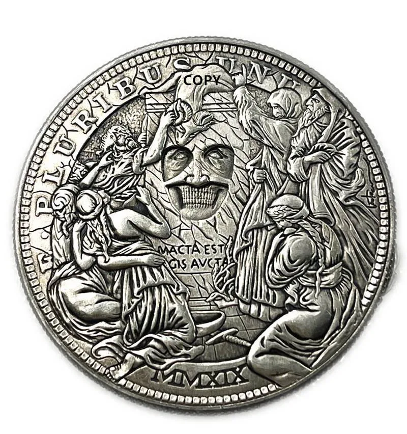 Mechanism Movable Challenge Coin Hobo Nickel Morgan Dollar Amazing Art Changing Face Creative Gift