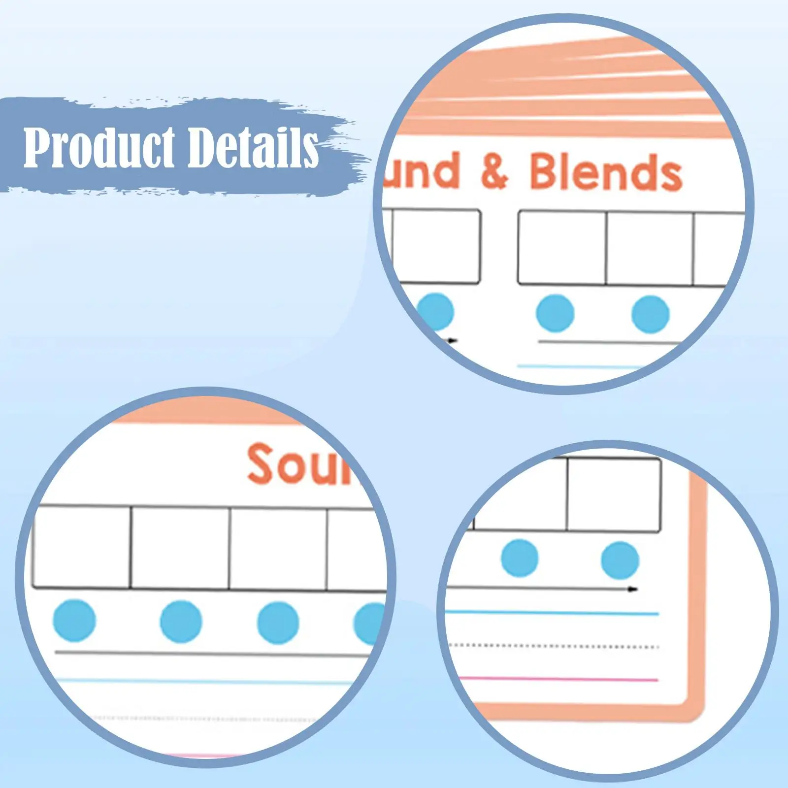 10 Pieces Board Double Sided Practice Sheets Phonics Whiteboard Writing Cards Reusable Material Suitable for Classroom