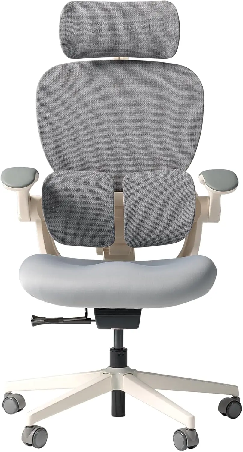 

Ergonomic Office Chair with Lumbar Support & Adjustable Headrest, Cushion Seat with Flip-Up Arms, Stylish Desk Model for Home