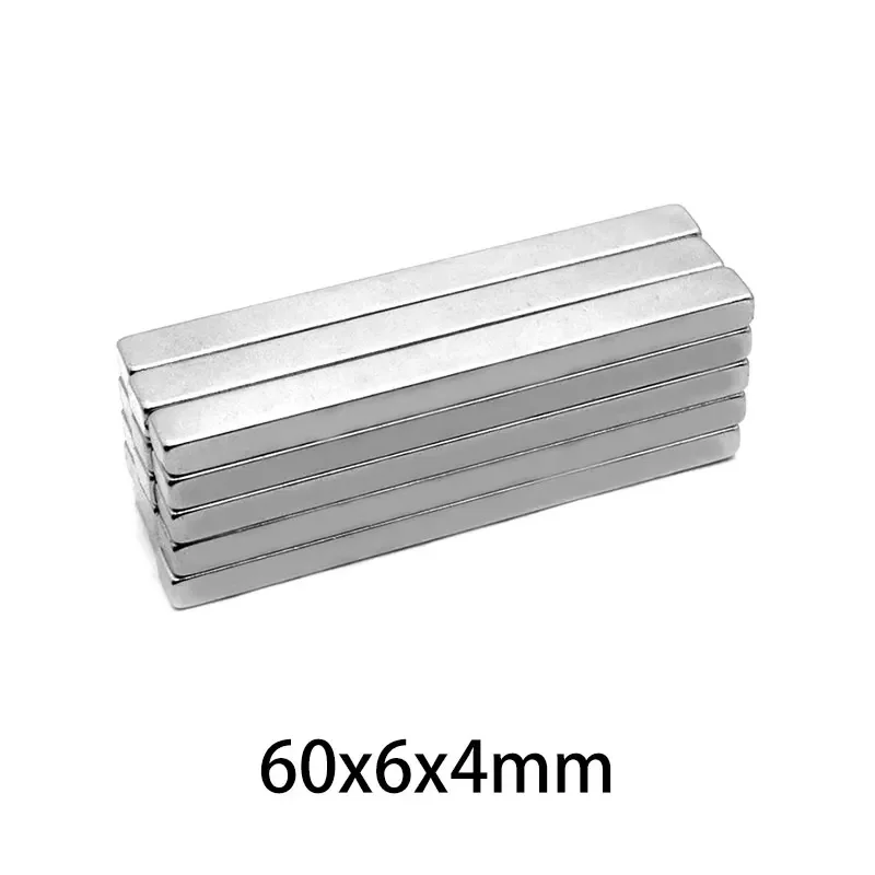 2~30pcs 60mm x 6mm x 4mm N35 Strong Block Bar Fridge Rare Earth Neodymium Magnets 60x6x4mm Strong Permanent Magnetic imanes