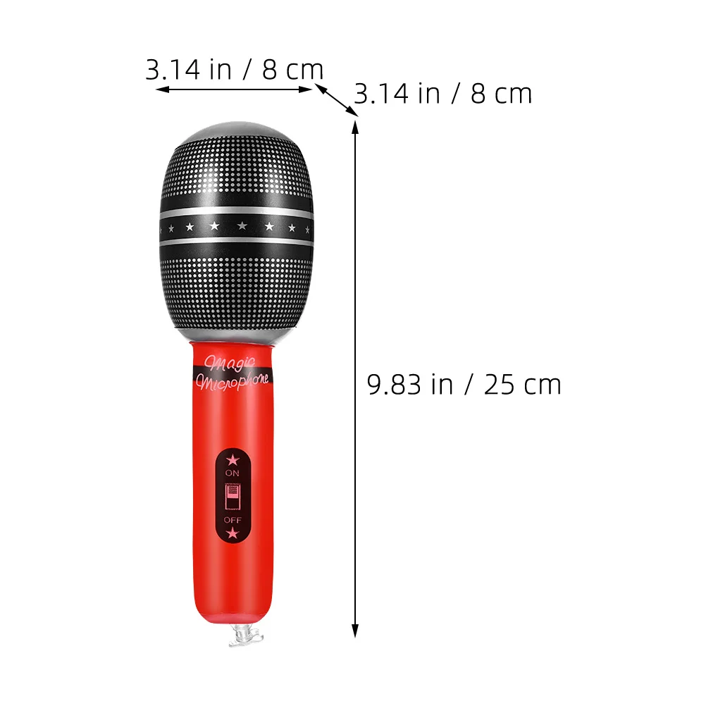 

10Pcs Inflatable Microphone Simulation Prop Pretend Play Realistic Performance Accessory Inflatable Microphone