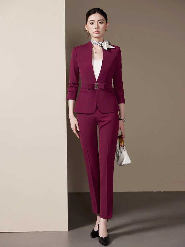 

AIyssa Fashionable professional women's two-piece trousers + suit jacket, elegant temperament, new style for autumn winter 2025