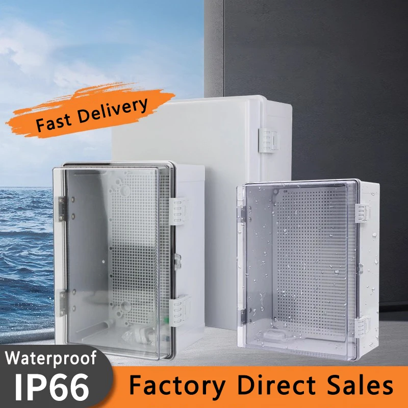 

IP66 Waterproof Transparent ABS Plastic Enclosure Outdoor Power Distribution Junction Box Electronic Instrument Case