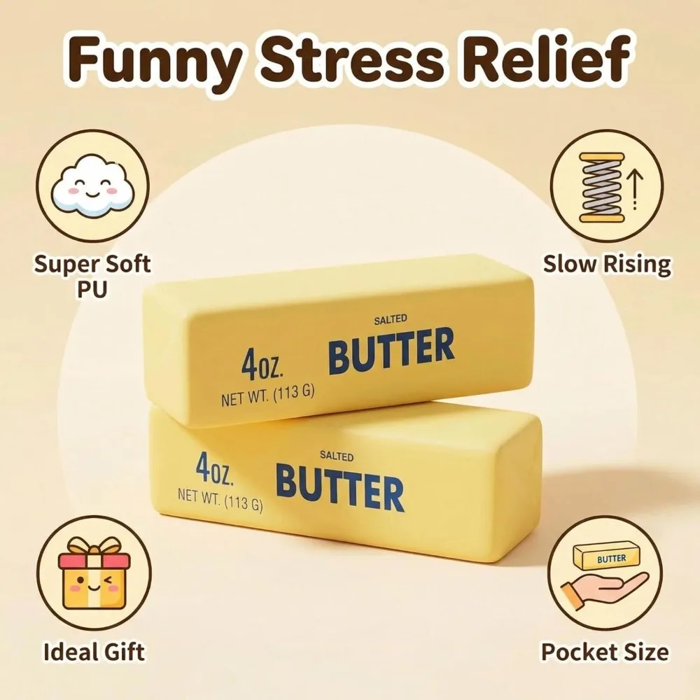 Slow Rebound Cute Butter Squeeze Stress Stick,Upgrade Stress Relief Fidget Toys Wet Slow Rebound Stress Relief Toy (1Pcs)