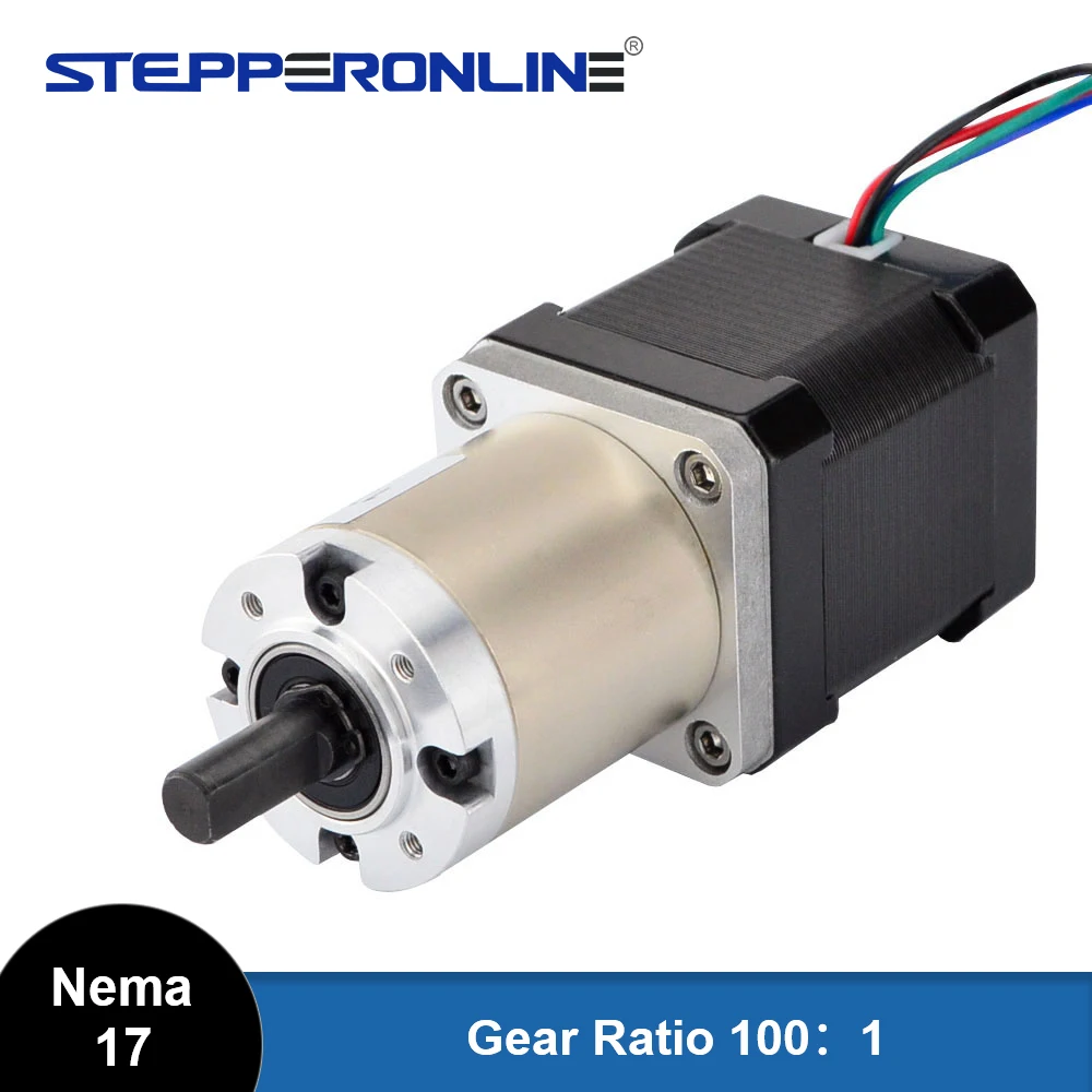 

STEPPERONLINE 100:1 Planetary Gearbox Nema 17 Stepper Motor L=48mm 1.68A 52Ncm Gearbox Reducer for 3D Printer