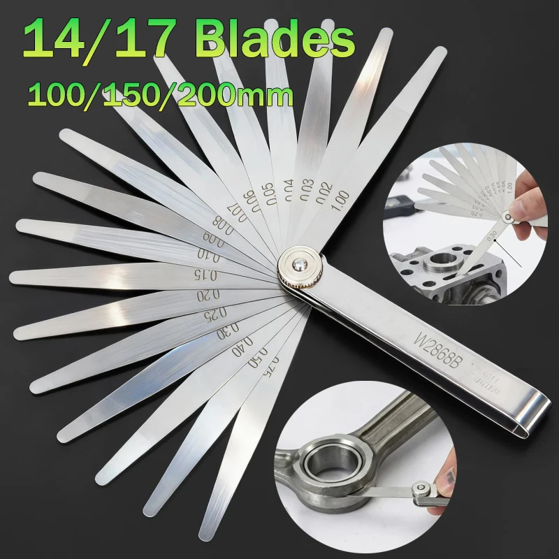 

14/17 Blades Feeler Gauge Metric Inch Spark Plug Gauge Valve Probes Filler Gauge Probe Thickness Gauges Spark Plug Gap Tools