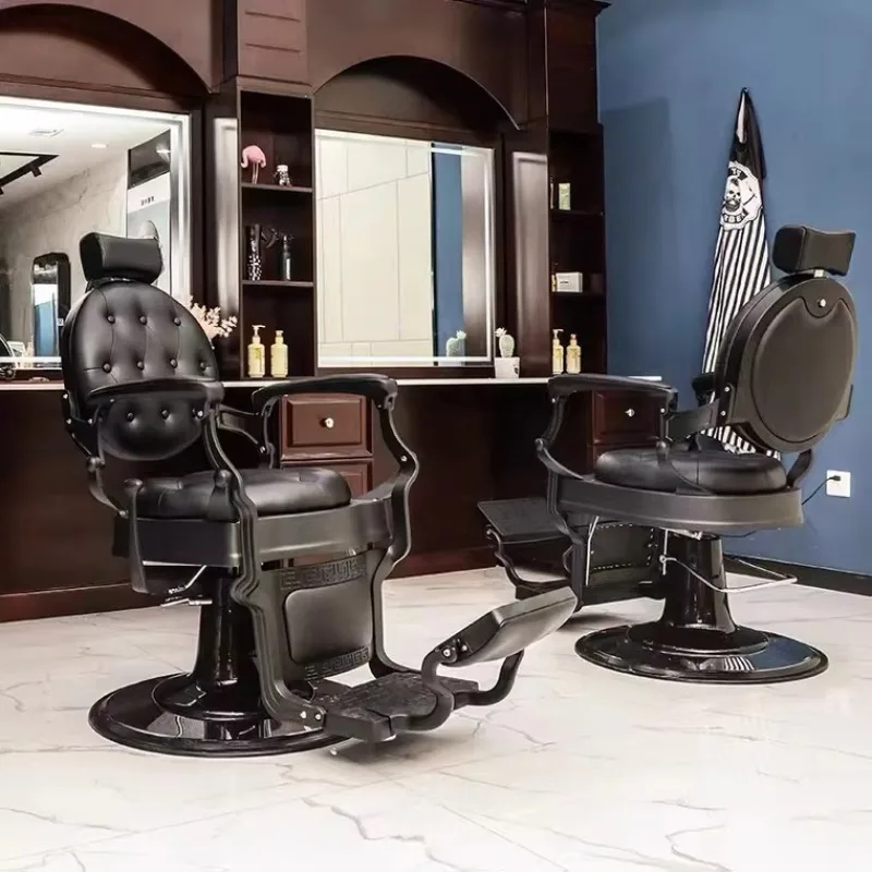 

Beauty Barbershop Antique Salon Equipment Hydraulic Barber Chair Furniture Hair Saloon Chairs Metal Synthetic Leather Modern