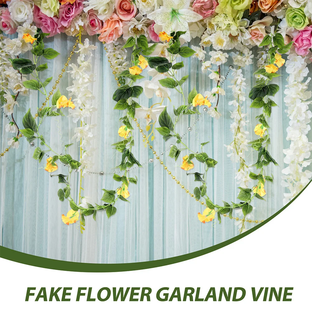 

2pcs Artificial Vine Hanging Plant Real Touch Simulation Flower Garland For Home Wedding Decor Faux Vines Outdoor Decoration