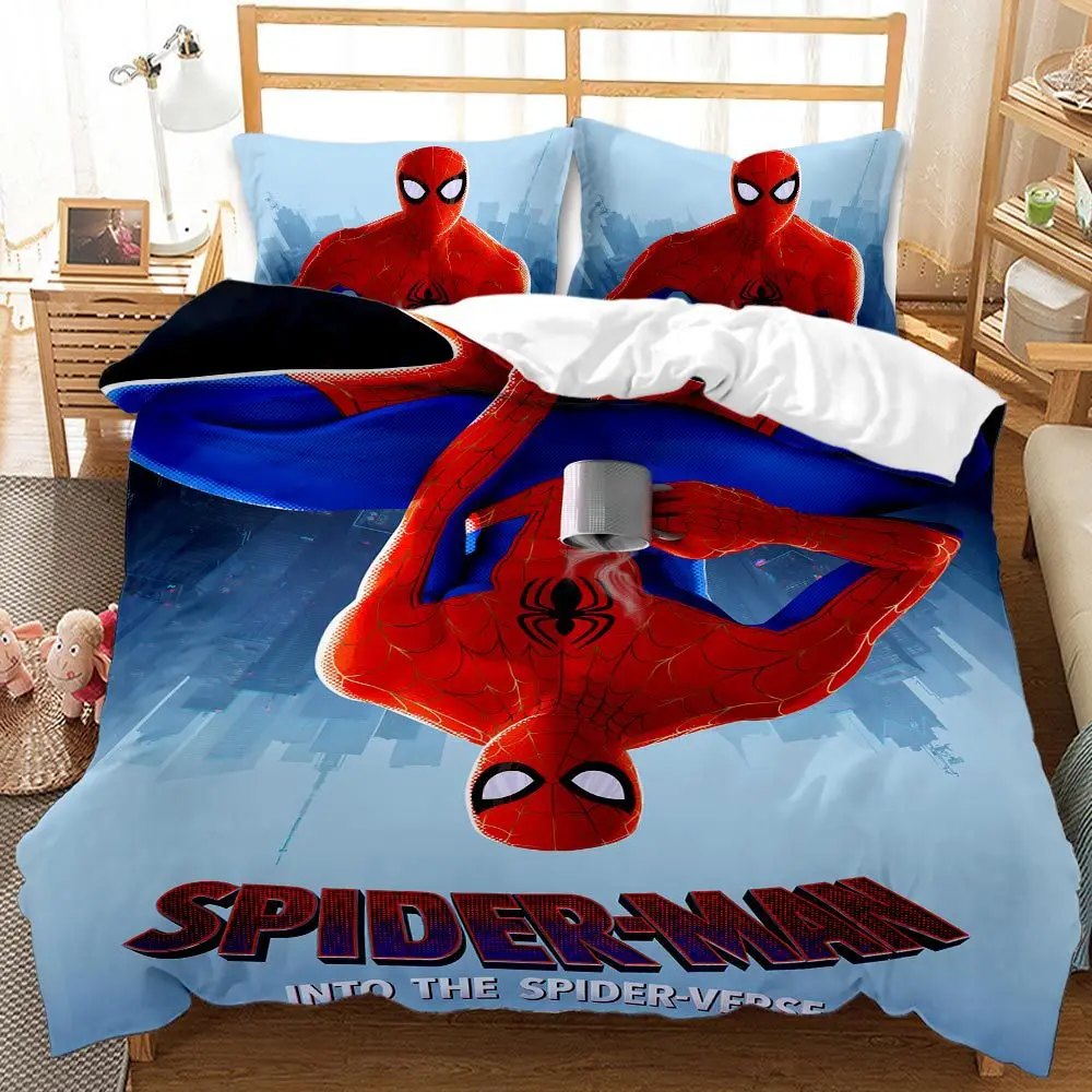 Disney Marvel Cartoon Spiderman Quilt Duvet Cover Sets Bedding Set Childrens Boy Christmas Birthday Gift Dropshipping