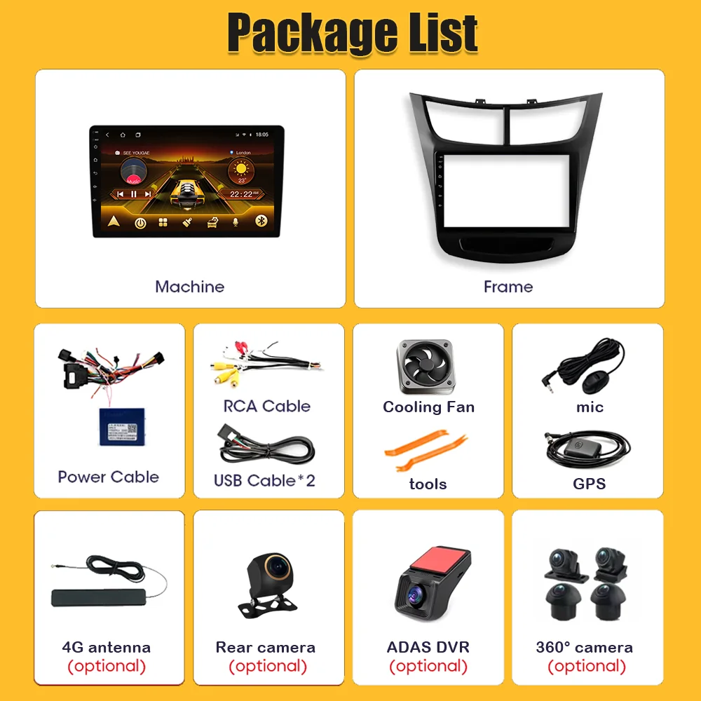 أندرويد 15 لسيارة شيفروليه شراع أفيو 2015 2016 2017 2018 2019 2020 2022 راديو السيارة الوسائط المتعددة مشغل فيديو 2 din Carplay 8 Core RDS