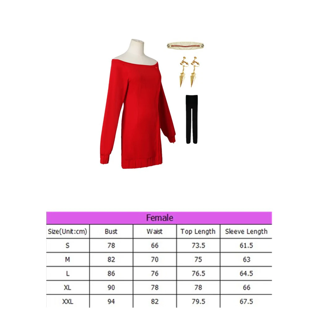 Déguisement d'Halloween Yor Cos Forger Cosplay pour Femme, Robe Pull Rouge, Perruque Sauna, Anime, Roleplay Espion, Costume pour Adulte, Carnaval, ixTrempée