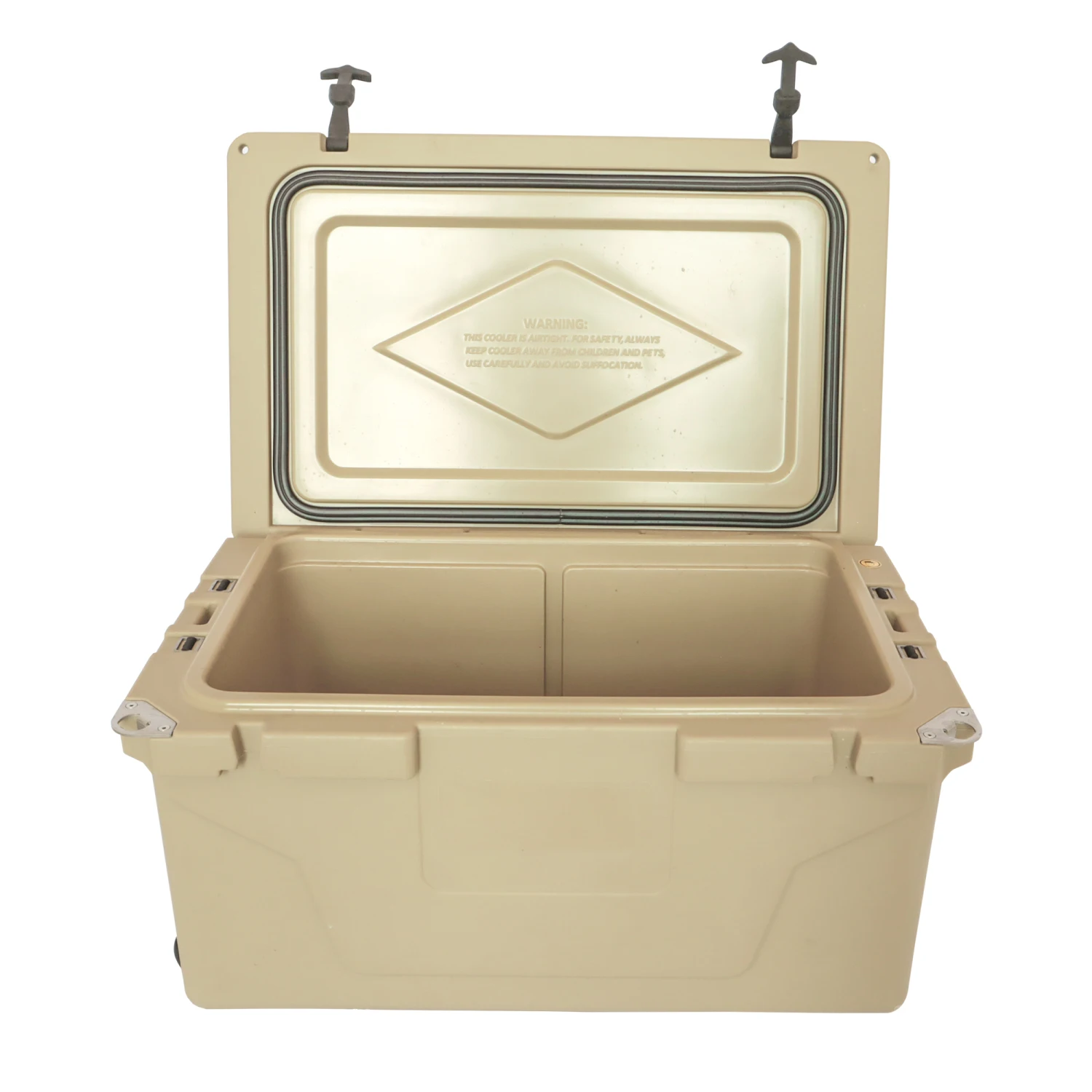 

Khaki color ice cooler box 65QT camping ice chest beer box outdoor fishing cooler