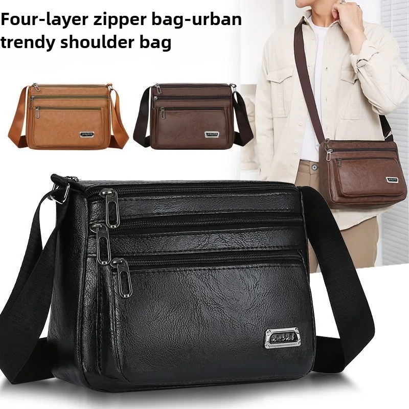 

Мужская повседневная водонепроницаемая дорожная сумка большой емкости, многослойная сумка через плечо для повседневного использования