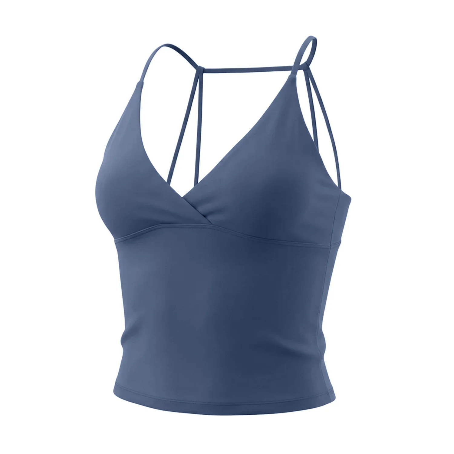 Gym Yoga Tops Women Vision Twist Front Longline Top Quick Dry Thin Strap Workout Vest Push-up Pilates Fitness Tank