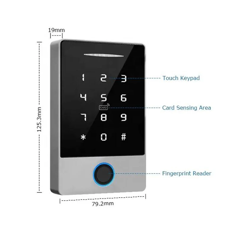 TTLOCK Bluetooth Keypad Smart Access Control Machine Access Reader For Electric Lock Gate Optional Fingerprint Unlock