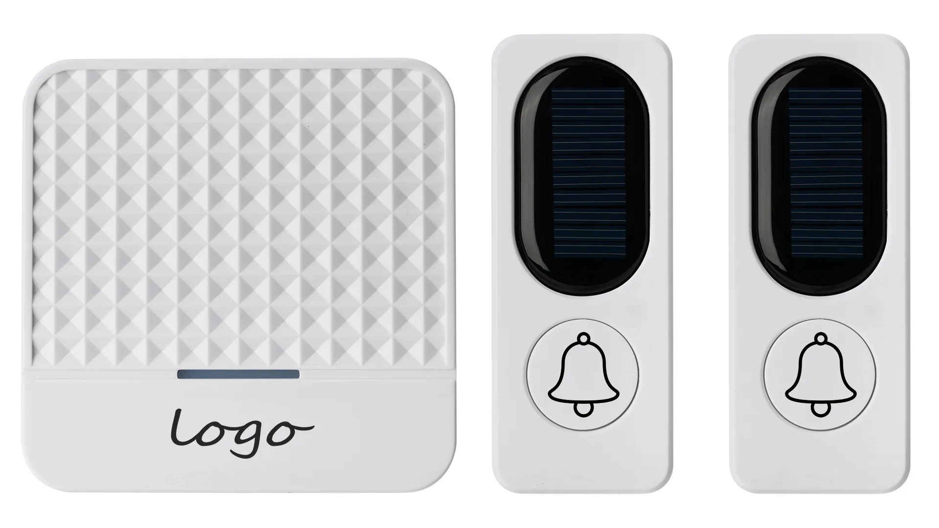 Solar Power 1v2 Wireless Long Distance Welcome Doorbell  Self-Power Home Security Alarm Button Door Ring EU/US/UK Plug Optional