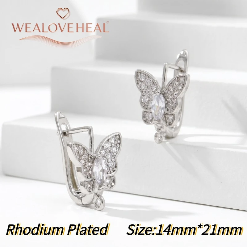 schmuckherstellung zubehör，18K vergoldete Messing-Ohrringverschlüsse mit Schmetterlingsmotiv, glitzernde, mit CZ besetzte Ohrringhaken, DIY-Schmuckherstellungszubehör für Frauen – Detail 21