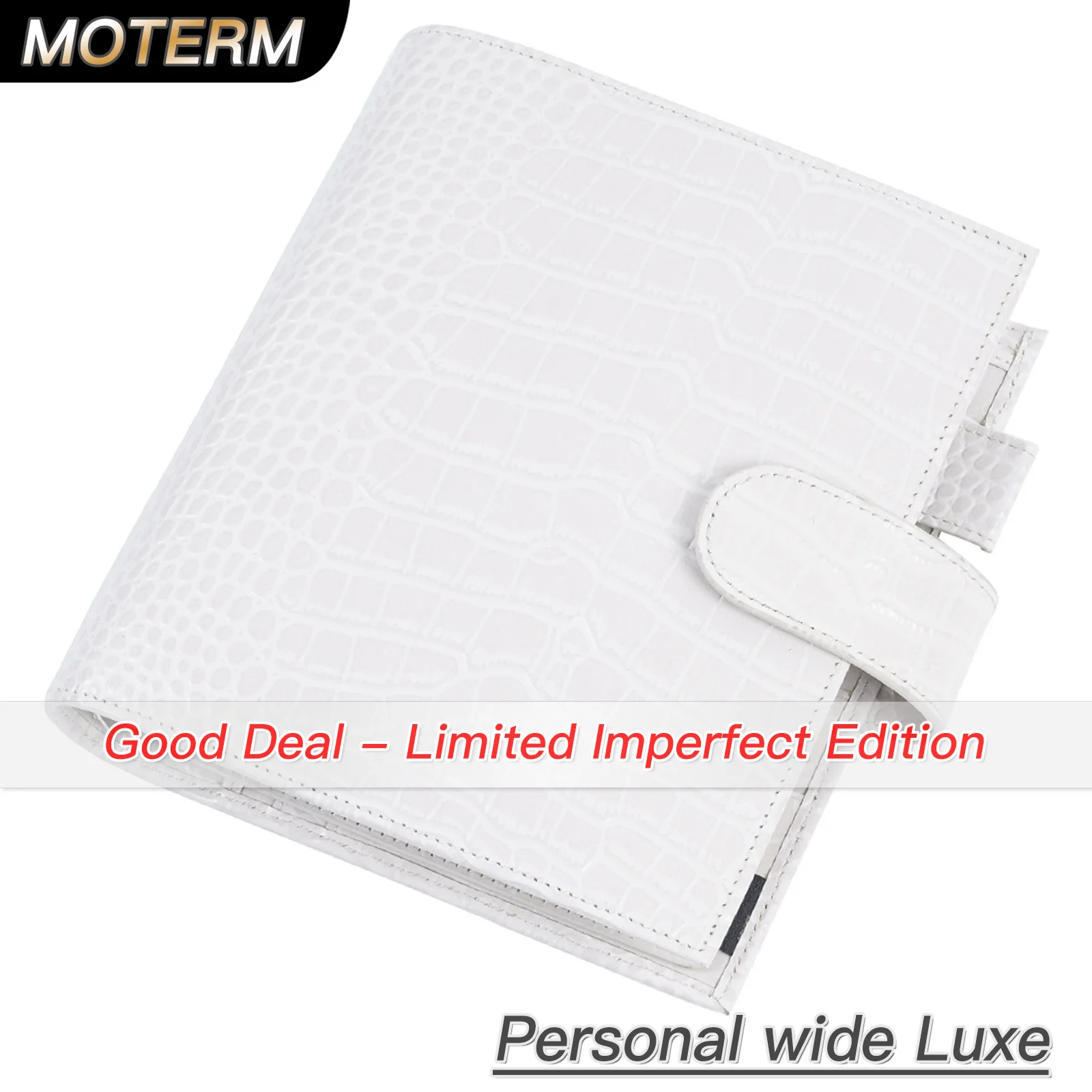 Limited Imperfect Moterm Luxe Series Personal Wide Size Planner with 30MM Silver Rings Leather Notebook Cowhide Organizer Agenda