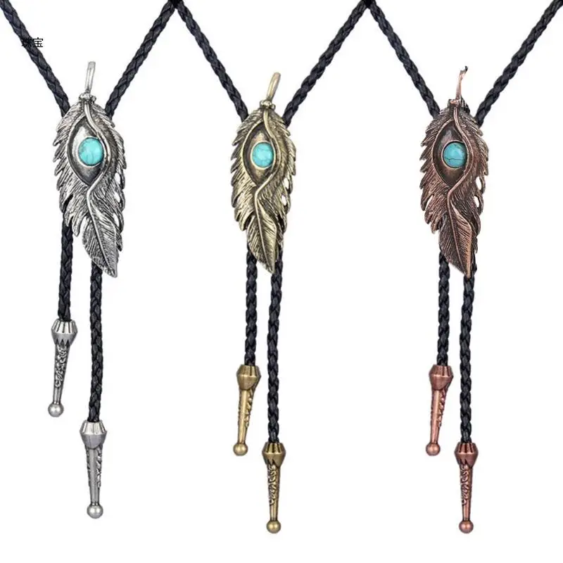 

X5QE Country Bolo Tie Formal Cowboy Necktie Necklace Costume Accessory