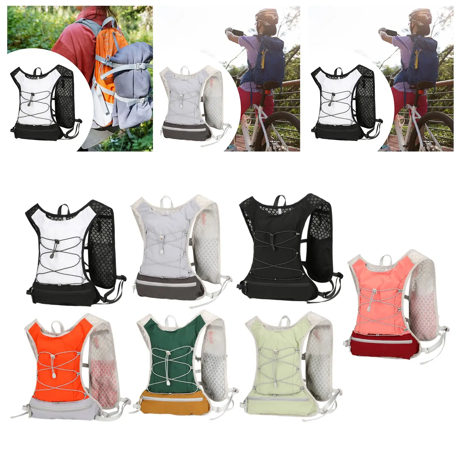 

Men Running Vest Gear Lightweight Comfortable Reflective Strap Breathable Hydration Vest for Trail Cycling Climbing Race Hiking