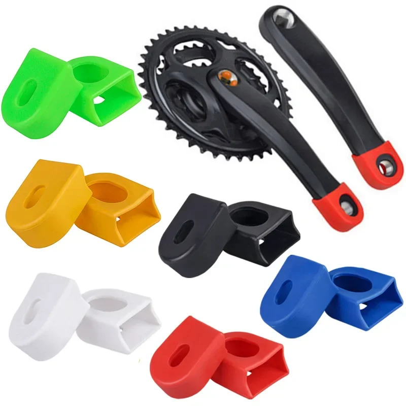 2PCS Silica Gel BIcycle Bike Crank Cover Protector Race Crank Boot Crankset Protective Case Protector mtb crankset bikecrankset