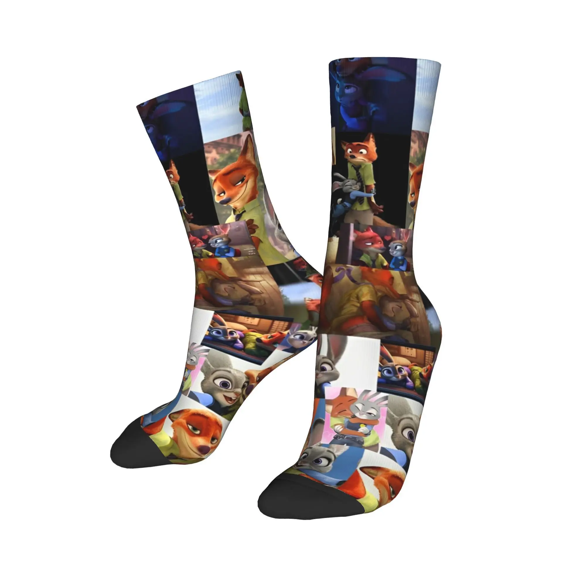 Autumn Winter Fashion Women Men Judy and Nick Zootopia  Socks  Rabbit Non-slip Soccer Socks