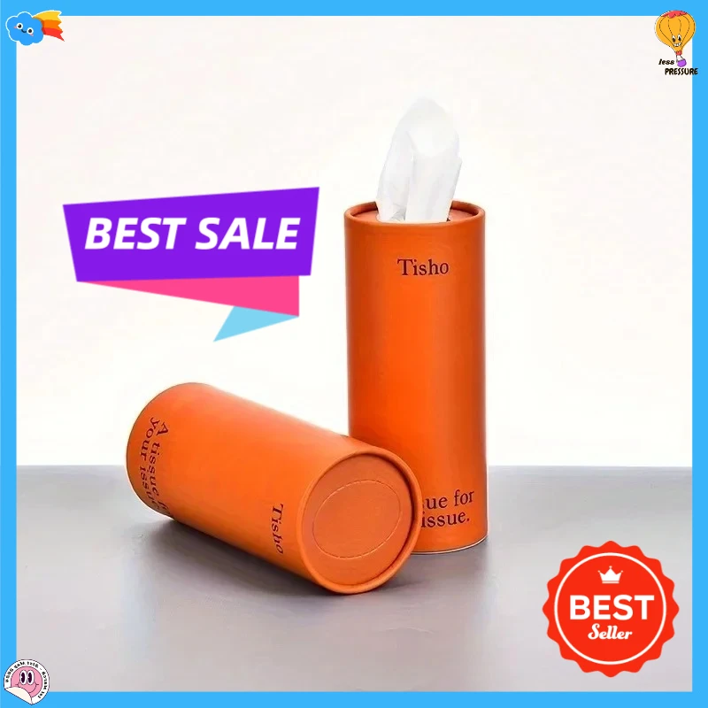 

Car Tissue Holder - Fits Perfectly in Cup Holder, Includes Travel Size Facial Tissues, Convenient Round Container for On-the-Go