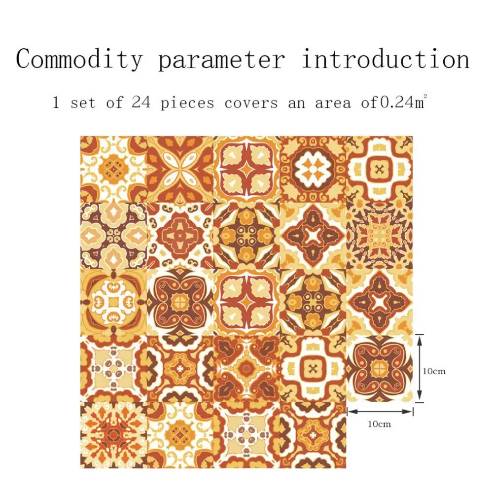 Living Room Wall Sticker Yellow Pattern 24pcs/set 3 size Self-adhesive Waterproof Bedroom Decoration Practical