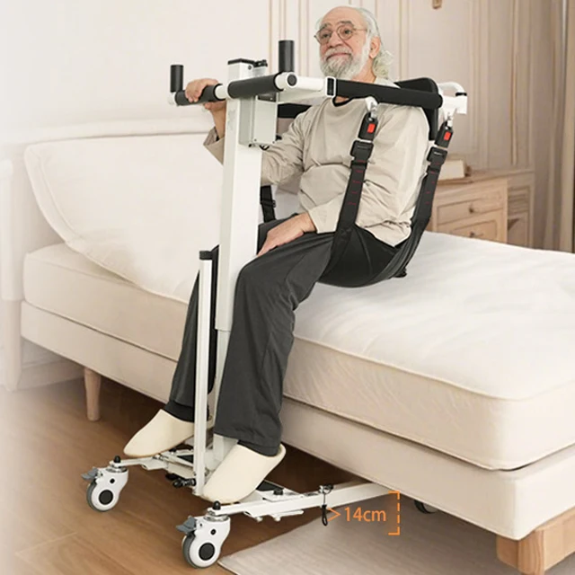 Electric Folding Transfer Lift Portable Medical Patient Lift With Sling Elderly Mobility Aid Easy Storage 440LBS Capacity