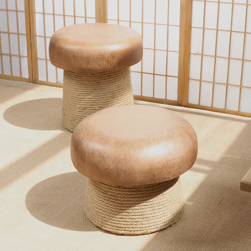 Handmade Hemp Rope Stool,Shoe Changing Stool,Living Room Sofa Footstool,Lounge Chair,Home Furniture,Mobile Seat,Soft Pack Stool