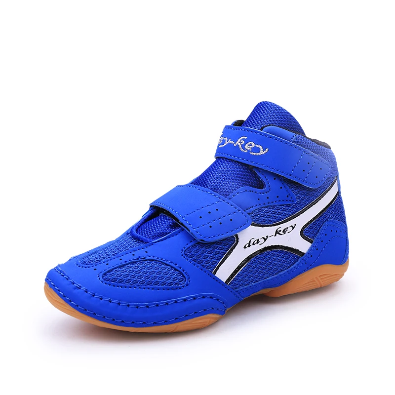 Professional Children's Wrestling Training Shoes Children's Boxing Shoes Children's Blue Red Fitness Wrestling Boxing Shoes