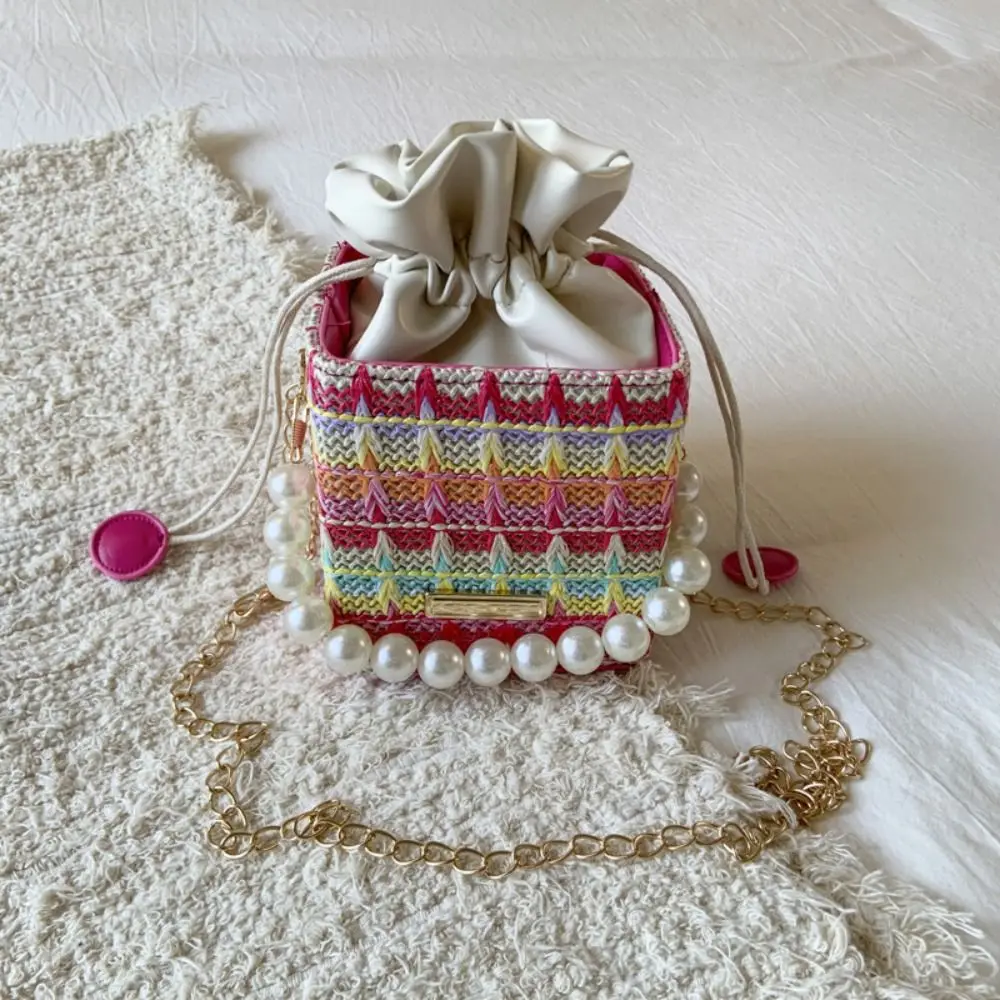 

Модная богемная соломенная сумка на плечо, элегантная квадратная сумка-ведро на шнурке, повседневная женская сумка через плечо INS для отпуска