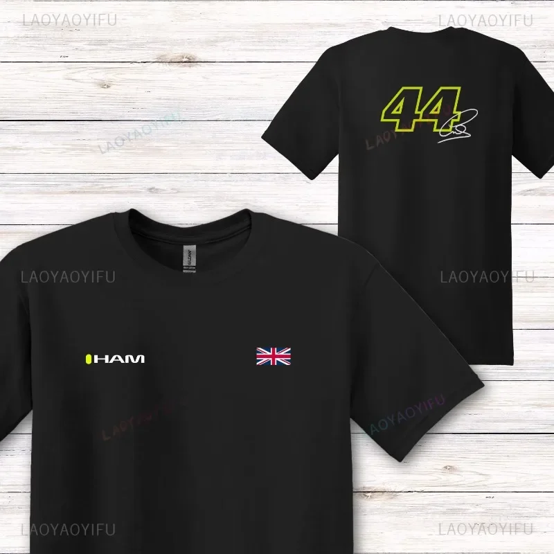 2024 Lewis Hamilton 44 Cotton Men T Shirt Apparel Women Casual Pilote De F1 Racing Driver Sleeve Clothes Graphic T Shirts Tops