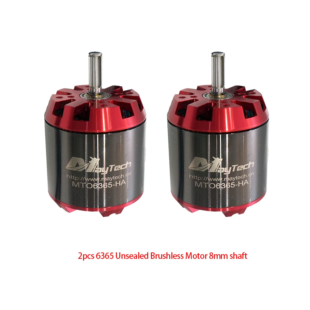 Maytech 2pcs 6365 DC Motor for E-Skateboard Combat Robots 200KV 8mm Shaft Hall Sensored Engine