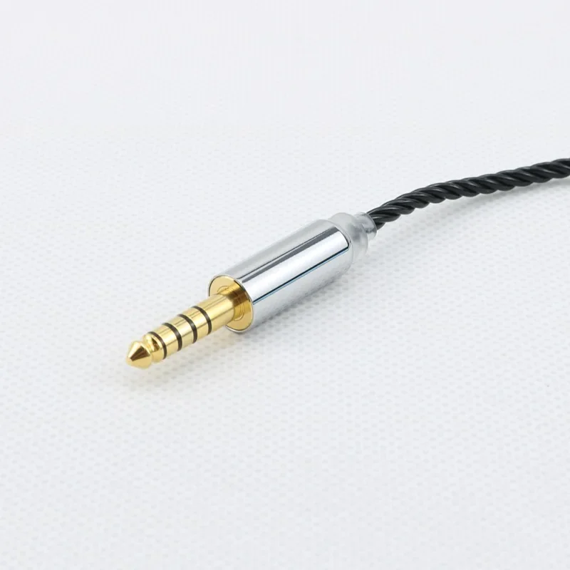 Audio 4-Core Black Single Crystal Copper Silver-Plated Upgrade Cable for MMCX 0.78MM/2PIN QDC HIFI Earphones