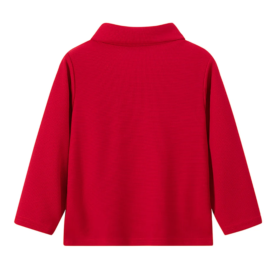 Herbstliches Kinder-Poloshirt mit einfarbigem Revers und langen Ärmeln, lässiges Joker-Shirt für Jungen und Mädchen, hübsches Kleid für Bruder und Schwester – Detail 13