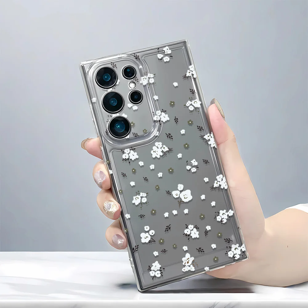Scattered Little White Flowers Slim Thin Cover For Samsung A10S A02S A72 5G A33 5G A52 A71 A22 A11 A13 A23 Phone Case