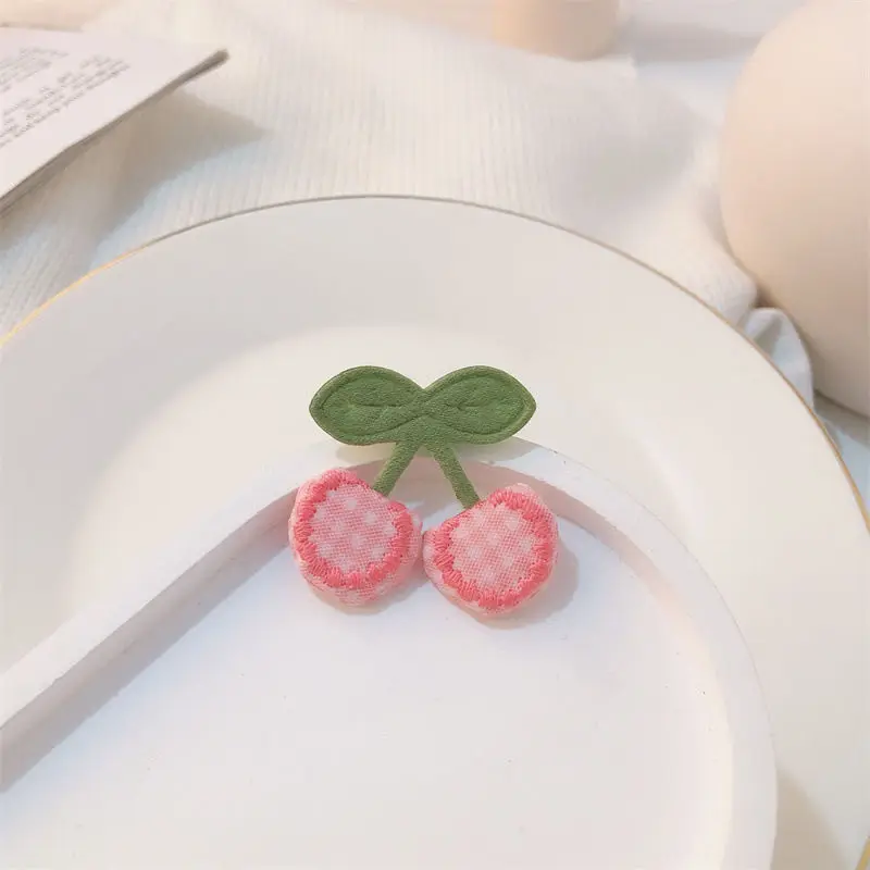 New Pink Strawberry Hair Clips Korean Cute Fabric Art Strawberry Hairpins Hair Clips Headwear Girls Kids Hair Accessories