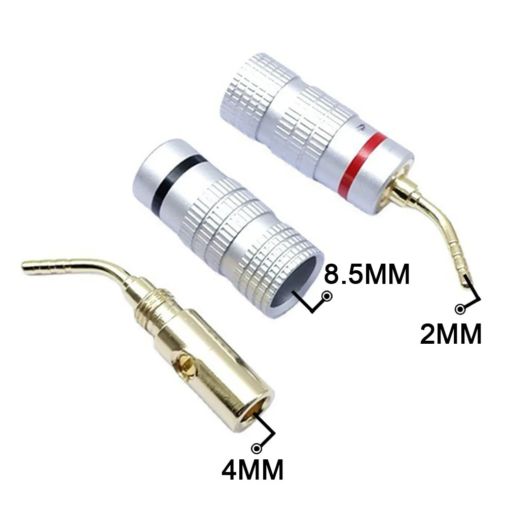 Musical Sound 2/8/12/24 Pieces Gold Plated 4mm Banana Plug Pin Type Audio Speaker Wire Cable Adapter Banana Connector For Video