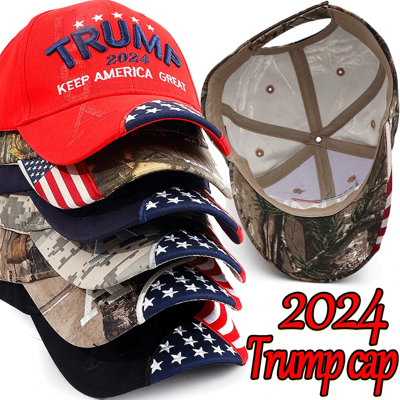 New Donald Trump 2024 MAGA Hat Cap Baseball Camo USA KAG Make Keep America Great Again Snapback President Hat Embroidered Cap