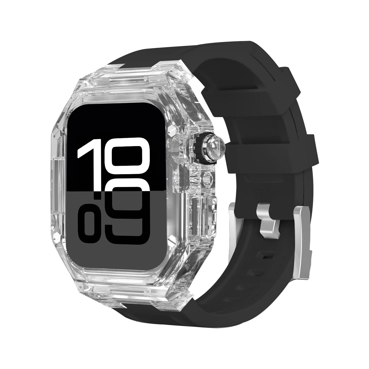 حافظة طقم تعديل شفافة لساعة أبل 46 ملم 42 ملم لسلسلة IWatch 10 حزام سيليكون تعديل فاخر