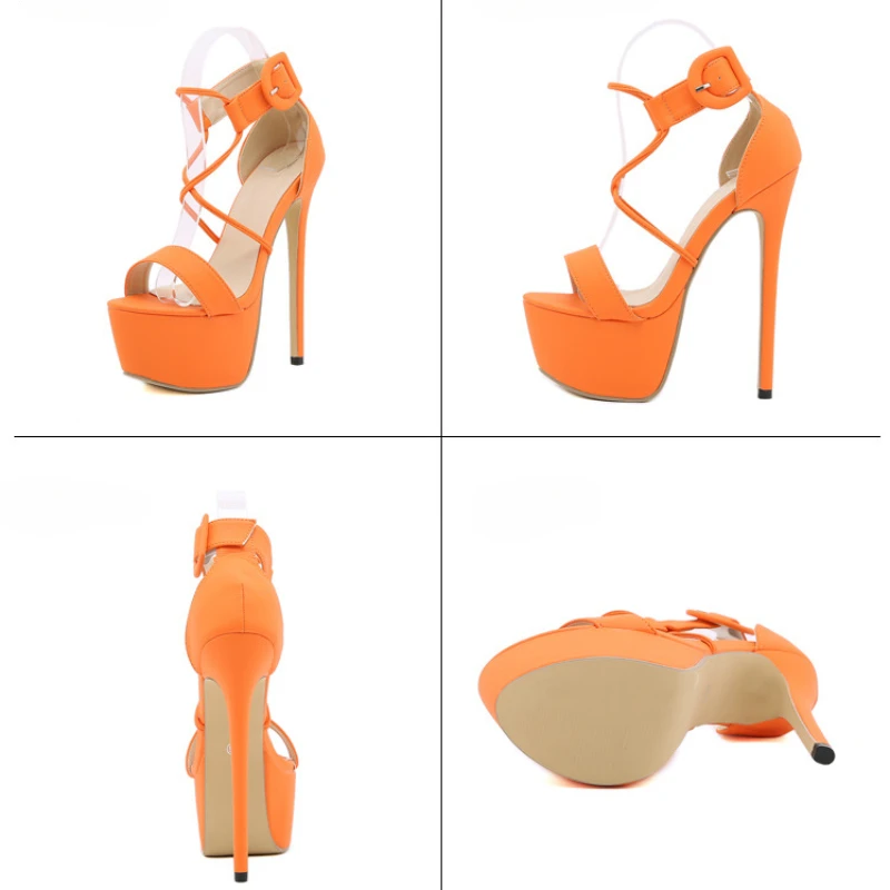 Women Sandals Summer Sexy Stiletto Shoes Platform Narrow Band 2024 New Arrivals Ladies Buckle Strap Wedding Party Shoes